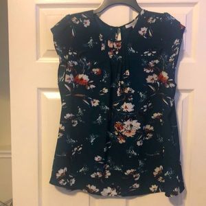 Dark Green floral blouse